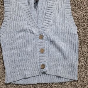 Forever 21 Light Blue V-Neck Sweater Vest